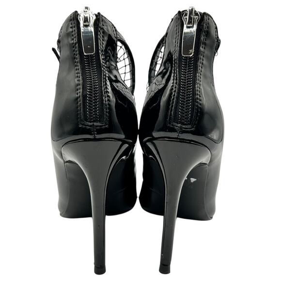 Nine West Women's Black FISHNET Zippered‎ High Heels Ankle Boots Size 5.5M - Picture 10 of 14